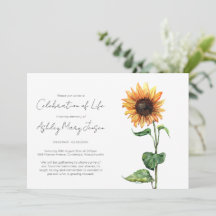 Simple Sunflower Celebration of Life Funeral