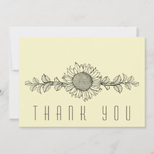 Simple Sunflower Celebration of Life  Thank You Card