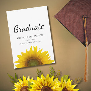 Simple Sunflower Class of 2025 Graduation Announcement