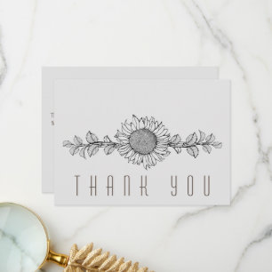 Simple Sunflower Funeral Thank You Card