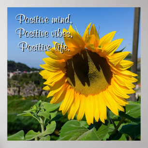 Simple Sunflower Picture Personalised Quote Poster