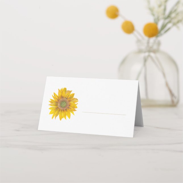 Simple Sunflower Place Cards (Front)