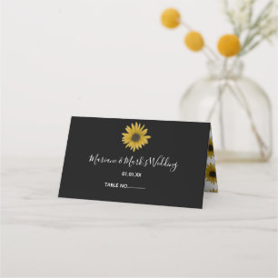 Simple Sunflower Realistic Botanical Wedding Place Card