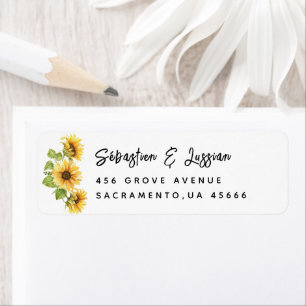 Simple Sunflower Return Address  Label