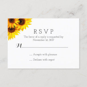 Simple Sunflower RSVP Card