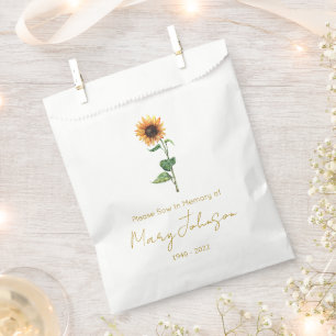 Simple Sunflower Seed packet Funeral  Favour Bag