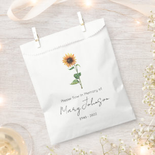 Simple Sunflower Seed packet Funeral Favour Bag
