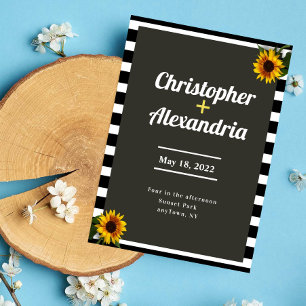 Simple Sunflower Wedding Invitation
