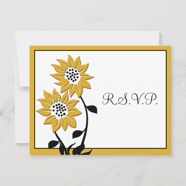 Simple Sunflowers RSVP Card (Front)