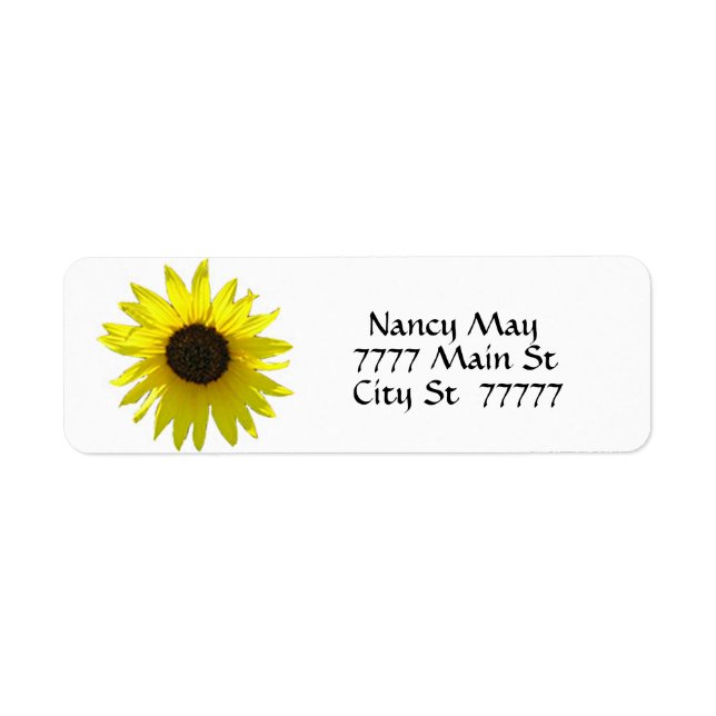 Simple Sunny Sunflower Return Address Label (Front)