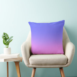 Simple Sunset Ombre Effect Blue & Pink Cushion