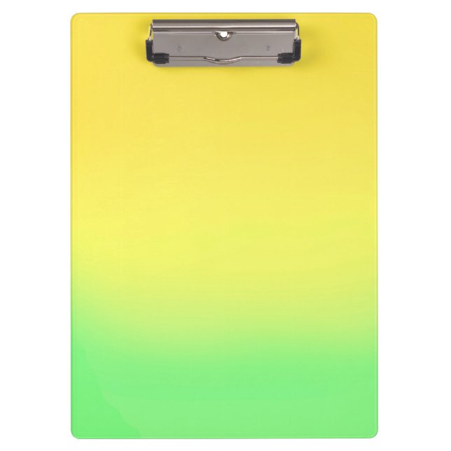 Simple Sunset Ombre Effect Green Yellow  Clipboard (Front)