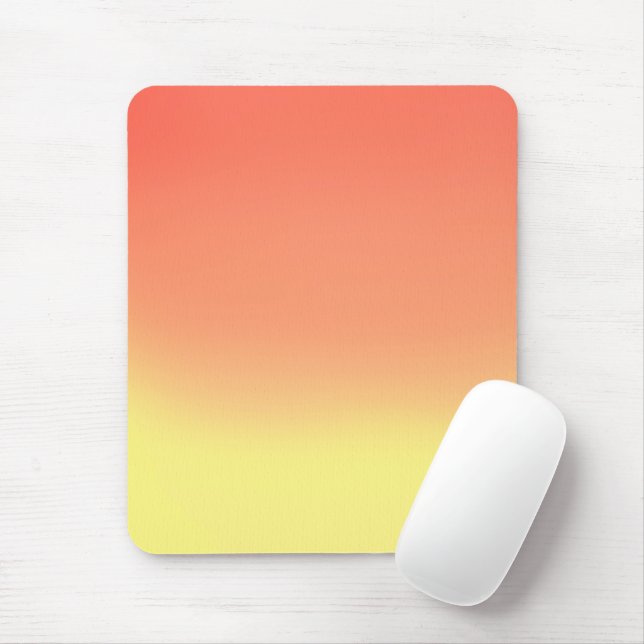 Simple Sunset Ombre Effect Orange & Yellow Mouse Pad (With Mouse)