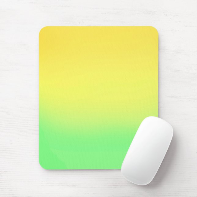 Simple Sunset Ombre Effect Yellow & Green   Mouse Pad (With Mouse)