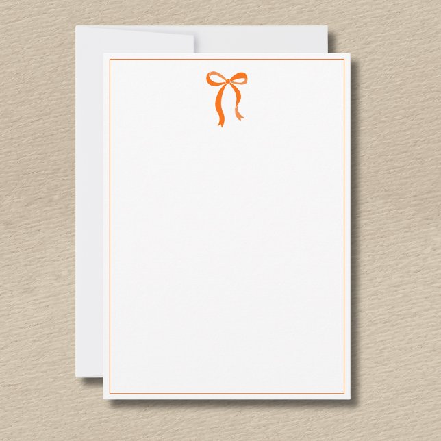 Simple Sunset Orange Bow Thin Border No text Card (Creator Uploaded)