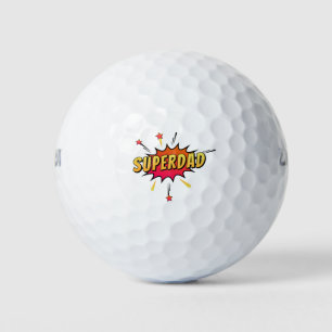 Simple Superdad Comic Retro Pop Art Golf Balls