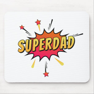 Simple Superdad Comic Retro Pop Art Mouse Pad