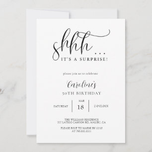Simple Surprise Birthday Party  Invitation