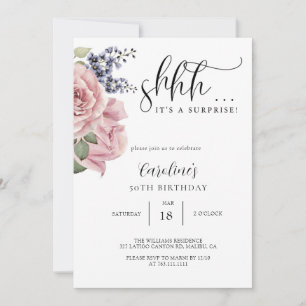 Simple Surprise Birthday Party  Invitation