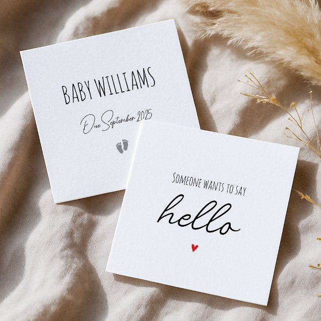 Simple Surprise Reveal Pregnancy Announcement Card (Creator Uploaded)