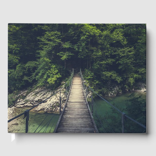 Simple suspension bridge over river Idrijca, Slove Guest Book (Front)