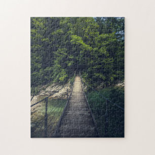 Simple suspension bridge over river Idrijca, Slove Jigsaw Puzzle
