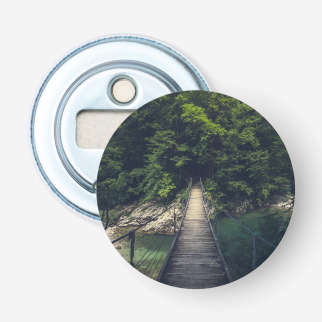 Simple suspension bridge river Idrijca, Slovenia Bottle Opener (Front)