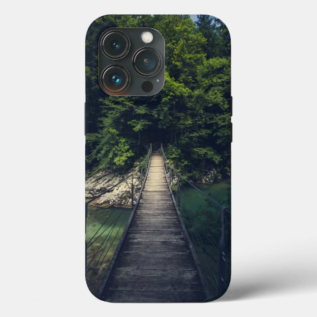 Simple suspension bridge river Idrijca, Slovenia Case-Mate iPhone Case (Back)