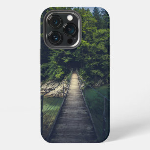 Simple suspension bridge river Idrijca, Slovenia iPhone 13 Pro Case
