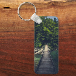 Simple suspension bridge river Idrijca, Slovenia Key Ring
