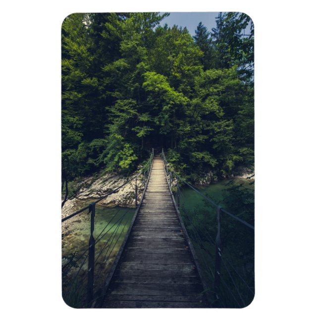 Simple suspension bridge river Idrijca, Slovenia Magnet (Vertical)
