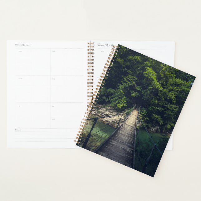 Simple suspension bridge river Idrijca, Slovenia Planner (Display)