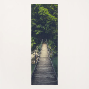 Simple suspension bridge river Idrijca, Slovenia Yoga Mat