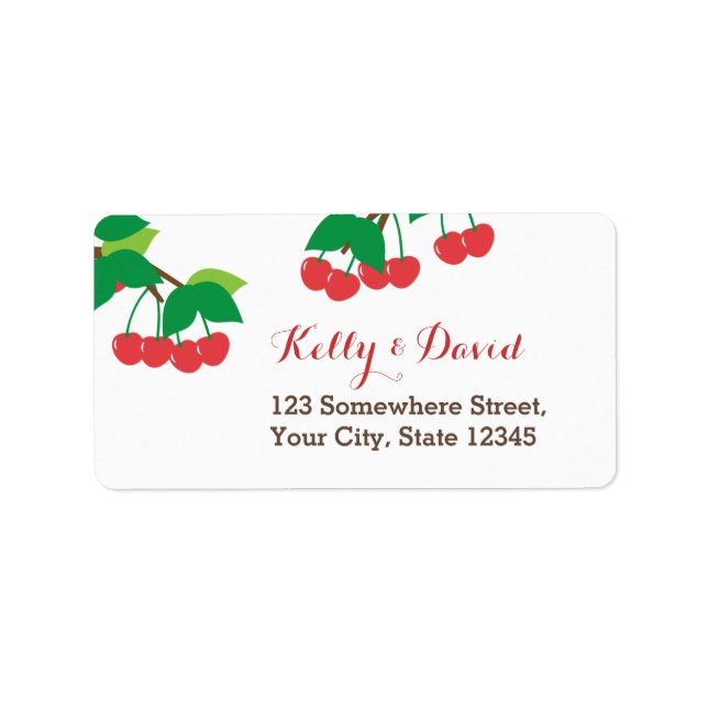 Simple Sweet Cherries Return Address Labels (Front)