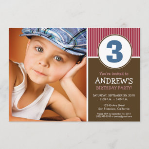 Simple & Sweet Chocolate/Red Birthday Invite