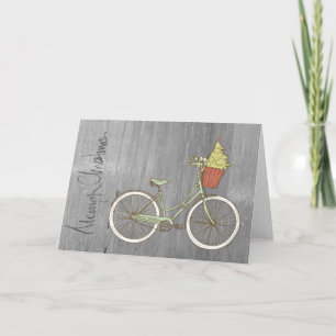 Simple & Sweet Grey Christmas Bike Card