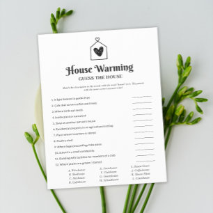 Simple Sweet Heart House Warming Party Game