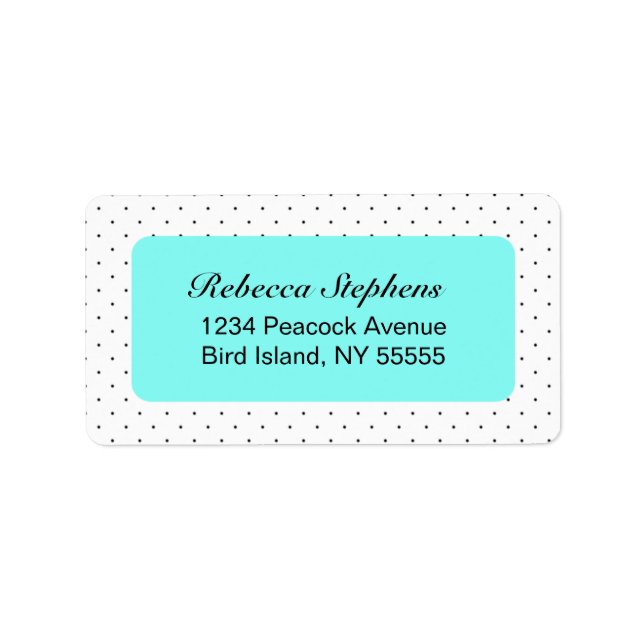 Simple Sweet Polka Dot- Blue and Black Label (Front)