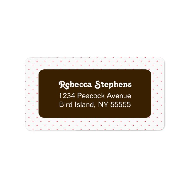 Simple Sweet Polka Dot- Brown and Red Label (Front)