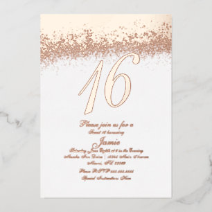 Simple Sweet Sixteen Gold Pressed Glitter  Foil