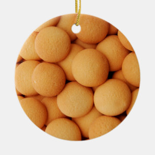 Simple Sweet Vanilla Wafer Cookie Dessert Pattern Ceramic Tree Decoration