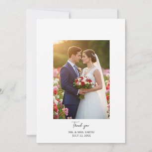Simple sweet wedding Flat Custom Thank You Card