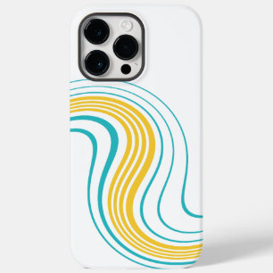 Simple Swirl - Turquoise and Yellow Case-Mate iPhone 14 Pro Max Case