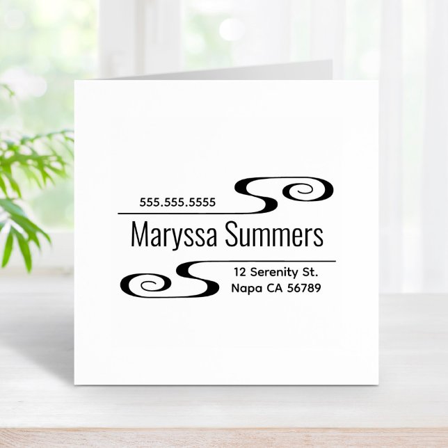 Simple Swirls Address Rubber Stamp (Creator Uploaded)