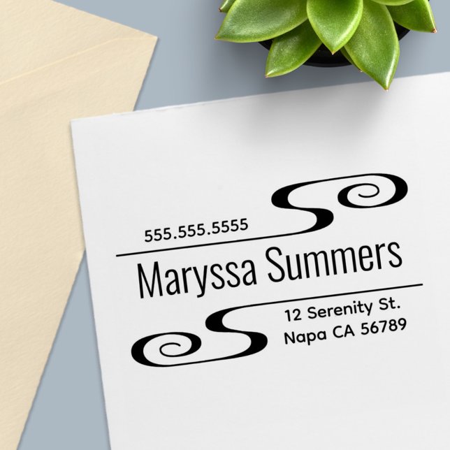 Simple Swirls Address Self-inking Stamp (Creator Uploaded)