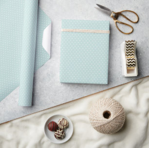 Simple Swiss Polka Dot Pattern   Pastel Light Blue Wrapping Paper