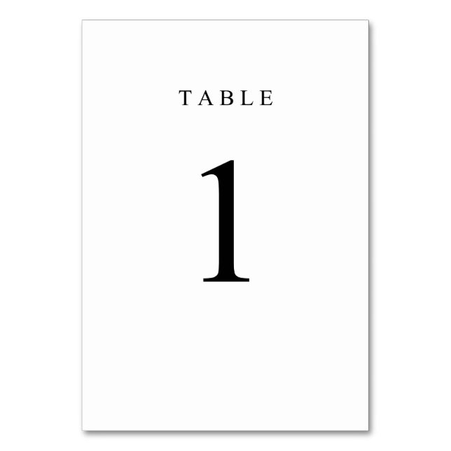 Simple Table Number - 1 (Front)