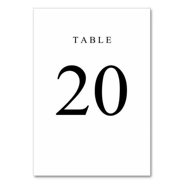 Simple Table Number - 20 (Front)