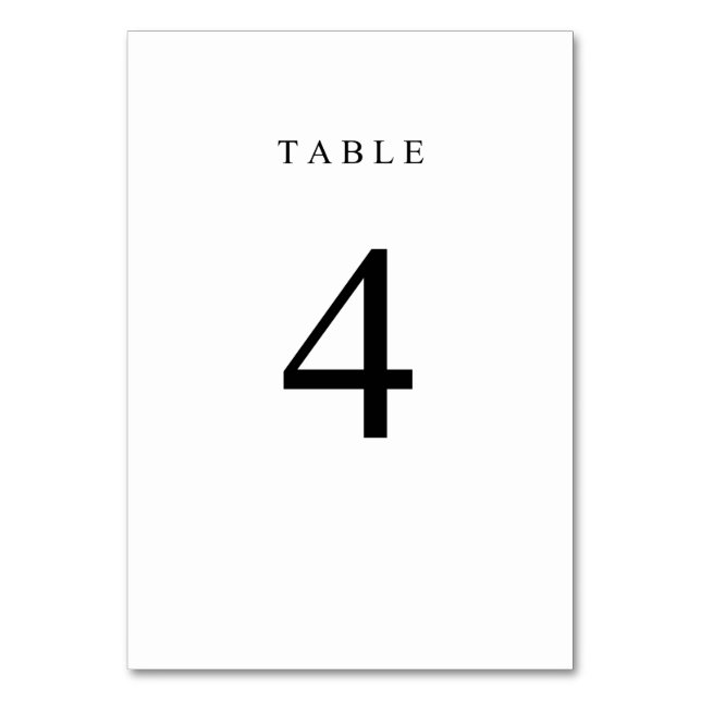 Simple Table Number - 4 (Front)