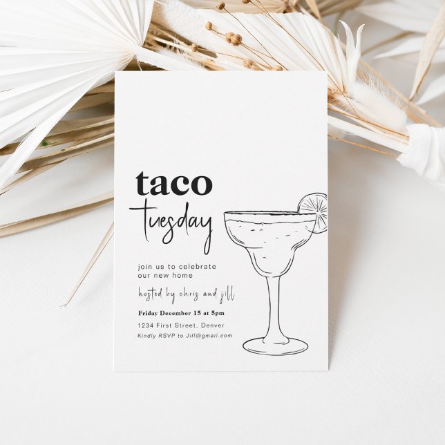 Simple Taco Tuesday House Party Invitation (Creator Uploaded)
